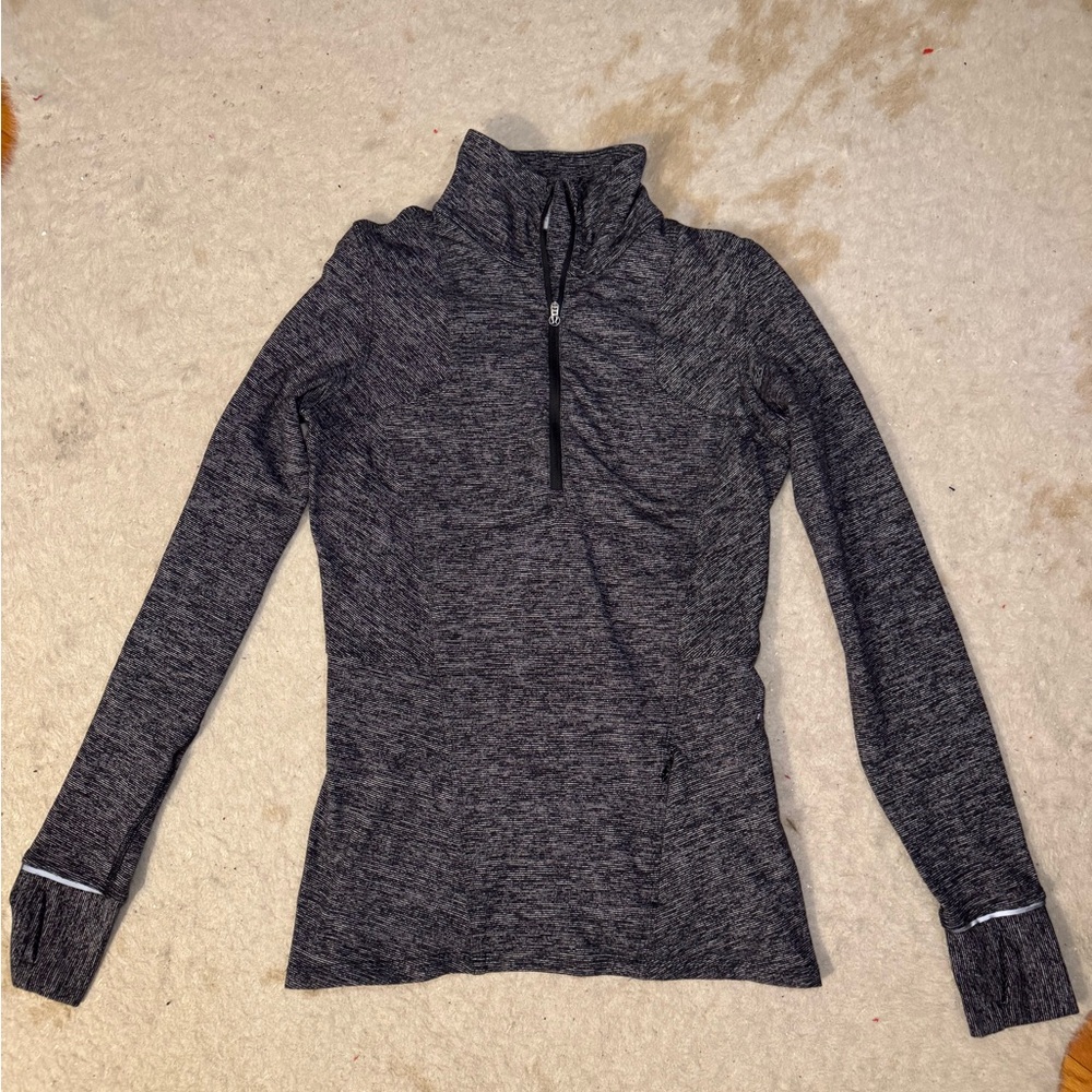 Lululemon Grey quarter zip long sleeve workout top
